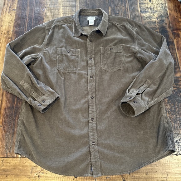L.L. Bean Other - LL BEAN BROWN CORDUROY SHIRT BUTTON DOWN XXL REG 2XL